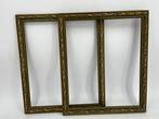 Lijst (2) - Hout - Koppel Marcos groen en goudkleurig, Antiek en Kunst, Curiosa en Brocante