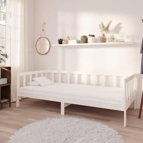 vidaXL Slaapbank met matras massief grenenhout wit 90x200 cm, Huis en Inrichting, Slaapkamer | Bedden, Nieuw, Verzenden