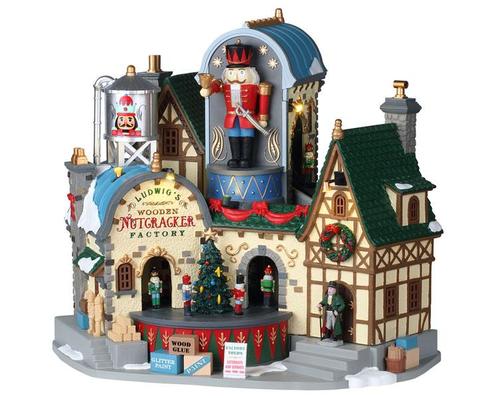 Lemax - Ludwig’s Wooden Nutcracker Factory- With 4.5v, Divers, Noël, Neuf, Envoi