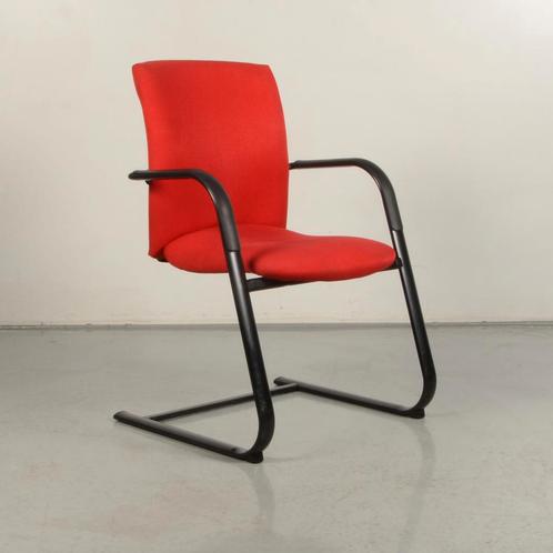 Vergaderstoel Haworth Comforto D5028 - Rood - Sledeframe, Huis en Inrichting, Stoelen, Gebruikt, Ophalen of Verzenden