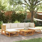 vidaXL 7-delige Tuinbankstel met kussens massief acaciahout, Tuin en Terras, Verzenden, Nieuw