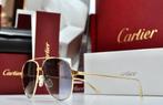 Cartier - Occhiali da sole Cartier-Pilot Santos oro occhiali, Nieuw