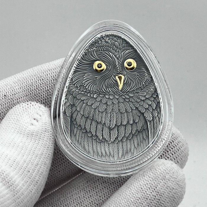 Niue. 2 Dollars 2024 – Marvelous Owls: Short-eared Owl – 1, Postzegels en Munten, Munten | Europa | Niet-Euromunten