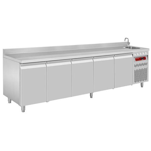 Geventileerde koeltafel "muraal", 5 deuren GN 1/1, 700 Lit., Zakelijke goederen, Horeca | Keukenapparatuur, Koelen en Vriezen