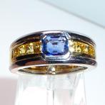 Bague - 18 carats Or blanc, Or jaune - 1.25ct. tw. Saphir -, Nieuw
