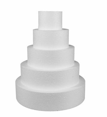 Styropor 5 taarten polystyrene cake layers ; dia: 10cm, disponible aux enchères