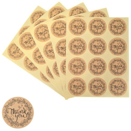 Fako Bijoux® - 120 Thank You Stickers Op Vel - 35mm - Thank, Hobby en Vrije tijd, Stickers en Plaatjes, Verzenden