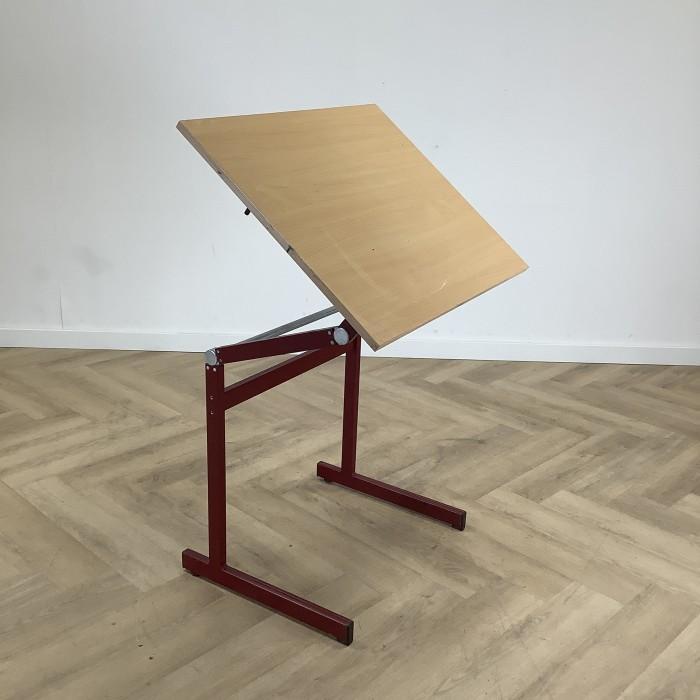 ergonomisch  school-tekentafel, beuken - rood, Huis en Inrichting, Tafelonderdelen, Gebruikt