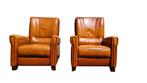 Pair of high end English leather chairs - Fauteuil (2) -