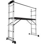tectake Multifunctionele ladder - zilver, Doe-het-zelf en Bouw, Gereedschap | Handgereedschap, Verzenden, Nieuw