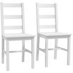TRUUSK Set van 2 Houten Eetkamerstoelen - Lattenrugleuning -, Huis en Inrichting, Verzenden, Nieuw