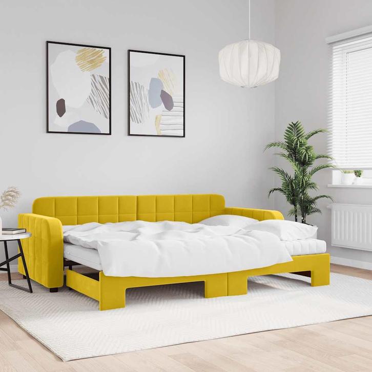 vidaXL Slaapbank onderschuifbed en matrassen 80x200 cm, Maison & Meubles, Chambre à coucher | Lits, Envoi