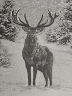 Arazzo in Jacquard van alpaca Cervo maestoso sotto la Neve