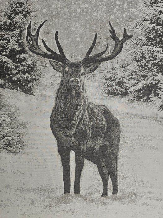 Arazzo in Jacquard van alpaca Cervo maestoso sotto la Neve, Antiek en Kunst, Curiosa en Brocante