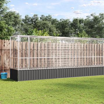 vidaXL Volière met verlengstuk 834,5x107x212 m staal, Verzenden