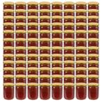 vidaXL Jampotten met goudkleurige deksels 96 st 230 ml glas, Verzenden, Nieuw