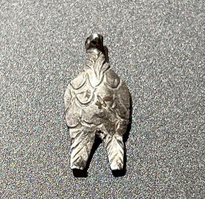 Oud-Romeins Zilver Legionair figurine in de vorm van een, Antiek en Kunst, Antiek | Overige Antiek