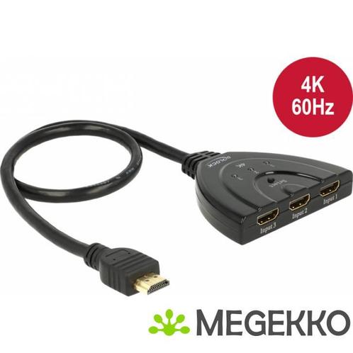 Delock 18600 HDMI UHD Switch 3 x HDMI in > 1 x HDMI uit 4K, Computers en Software, Netwerk switches, Nieuw, Verzenden