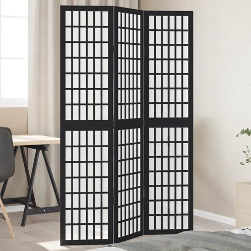 vidaXL Kamerscherm met 3 panelen massief paulowniahout zwart, Huis en Inrichting, Woonaccessoires | Overige, Nieuw, Verzenden