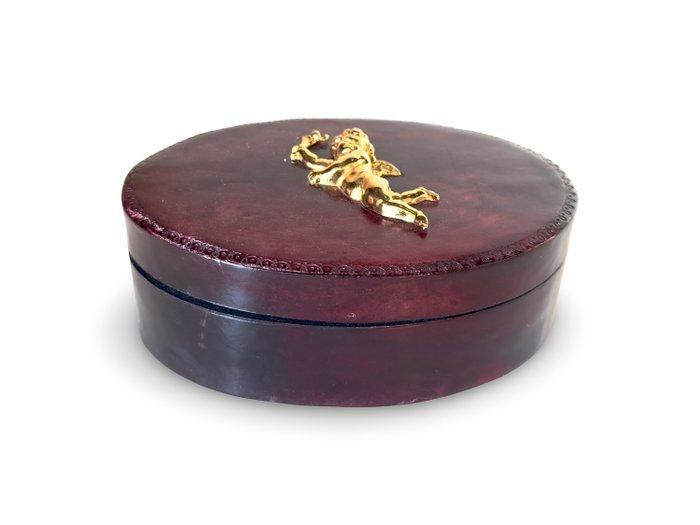 Florentijns snuisterijendoos - Sieradendoos - Leder, Antiek en Kunst, Antiek | Meubels | Stoelen en Sofa's