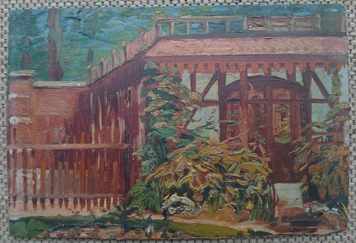 École belge (XIX) - Het Japanse paviljoen - Zomer -, Antiquités & Art, Art | Peinture | Classique