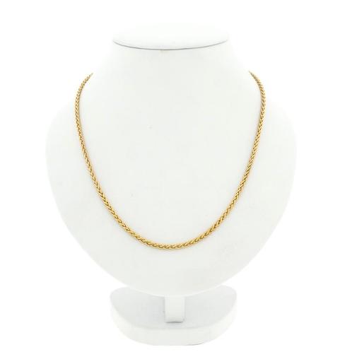 Gouden vossenstaart schakel ketting | 42,5 cm (unisex), Handtassen en Accessoires, Kettingen, Overige kleuren, Gebruikt, Goud
