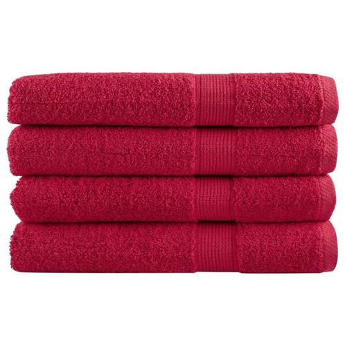 vidaXL Handdoeken SOLUND 4 st 600 g/m² 100x200 cm rood, Huis en Inrichting, Badkamer | Badtextiel en Accessoires, Nieuw, Verzenden