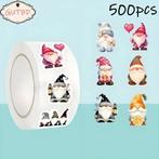 Sluitstickers kerstetiketten santa trol gnome rond etiket, Hobby en Vrije tijd, Nieuw