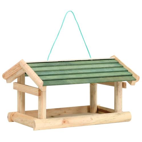 vidaXL Vogelvoeder 35x29,5x21 cm massief hout, Dieren en Toebehoren, Vogels | Toebehoren, Nieuw, Verzenden
