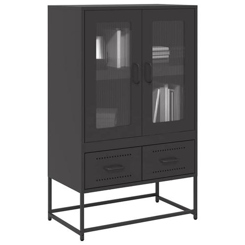 vidaXL Hoge kast 68x39x111,5 cm staal zwart, Huis en Inrichting, Kasten | Dressoirs, Nieuw, Verzenden