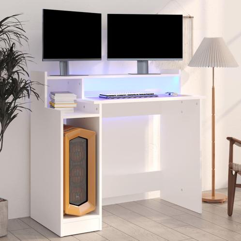 vidaXL Bureau met LED-verlichting 97x45x90 cm bewerkt hout, Huis en Inrichting, Bureaus, Nieuw, Verzenden