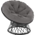 tectake Wicker fauteuil Gargano draaibaar - zwart, Tuin en Terras, Verzenden, Nieuw