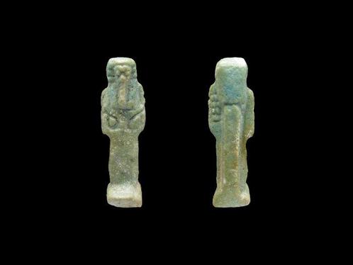 Oud-Egyptisch Faience Shabti  (Zonder Minimumprijs), Verzamelen, Mineralen en Fossielen