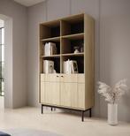 Meubella | Vitrinekast eiken opbergkast 104x39x185cm, Huis en Inrichting, 100 tot 150 cm, Verzenden, Nieuw, 150 tot 200 cm