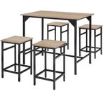 tectake Bartafelset Edinburgh 4+1 - Industrieel licht hout,, Huis en Inrichting, Verzenden, Nieuw