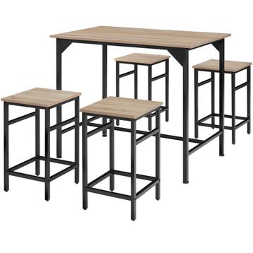 tectake Bartafelset Edinburgh 4+1 - Industrieel licht hout, beschikbaar voor biedingen