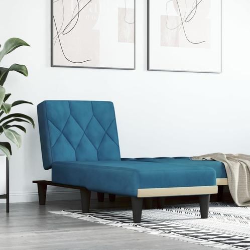 vidaXL Chaise longue fluweel blauw, Maison & Meubles, Canapés | Sofas & Chaises Longues, Envoi