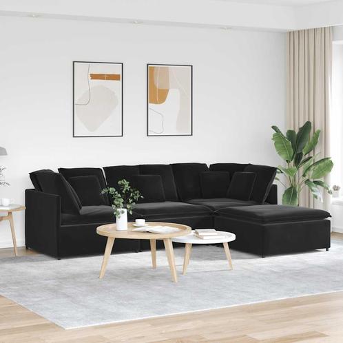 vidaXL Modulaire bank met voetenbank en kussens fluweel, Huis en Inrichting, Zetels | Zetels, Nieuw, Verzenden