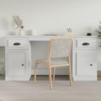 vidaXL Bureau met kast bewerkt hout wit, Huis en Inrichting, Verzenden, Nieuw