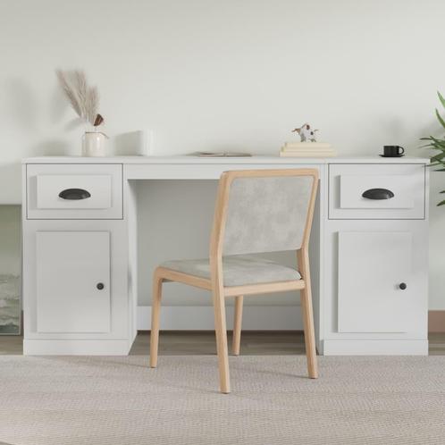 vidaXL Bureau met kast bewerkt hout wit, Huis en Inrichting, Bureaus, Nieuw, Verzenden