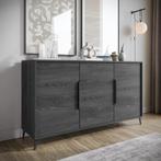 Dressoir - Grijs eiken 150x40x84 - Opbergkast modern, Huis en Inrichting, Verzenden, Nieuw, 25 tot 50 cm, 150 tot 200 cm