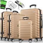 Tillvex® Reiskofferset - 4-delig - ABS- Kofferset - Champagn, Bijoux, Sacs & Beauté, Valises, Verzenden