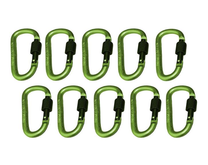 Set van 10 karabijnhaken, kleur 6: light green, 100 kg, Doe-het-zelf en Bouw, Gereedschap | Overige machines, Nieuw, Verzenden