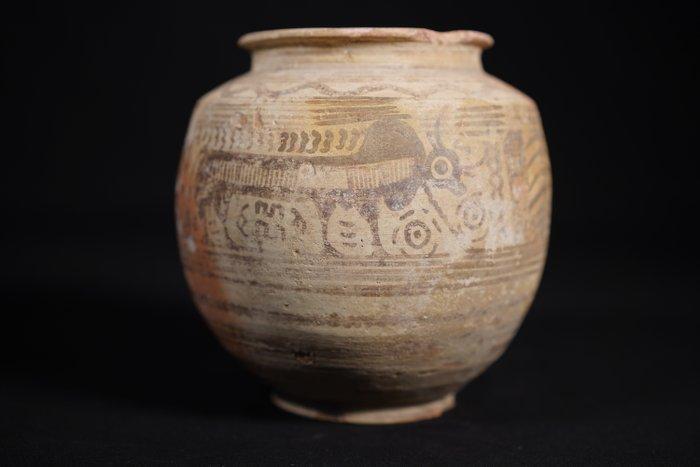 Indus Vallei Aardewerk versierde pot, 16,5 cm, Verzamelen, Mineralen en Fossielen
