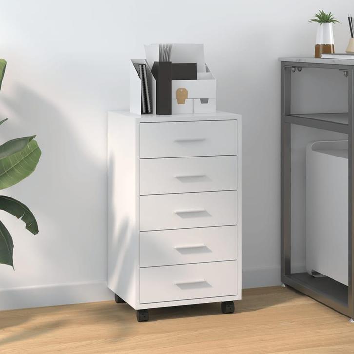 Wit Ladekastje met wieltjes | Tweede Kansje | OP=OP, Huis en Inrichting, Kasten | Ladekasten, 25 tot 50 cm, Nieuw, Minder dan 100 cm