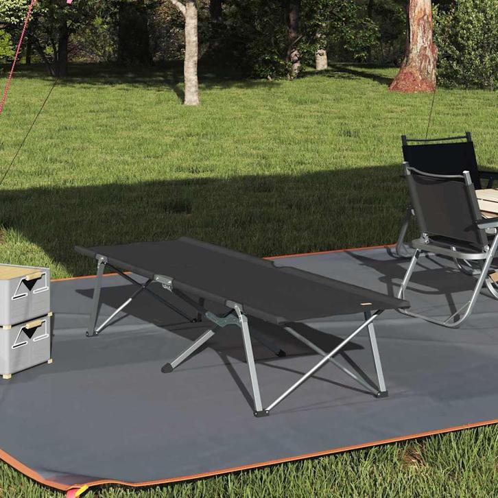 vidaXL Opvouwbaar Campingbed Zwart 194 x 62,5 x 42,5 cm, Caravans en Kamperen, Kampeeraccessoires, Nieuw, Verzenden