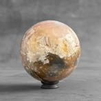 Magnifique sphère de Dendrite avec un petit support en bois