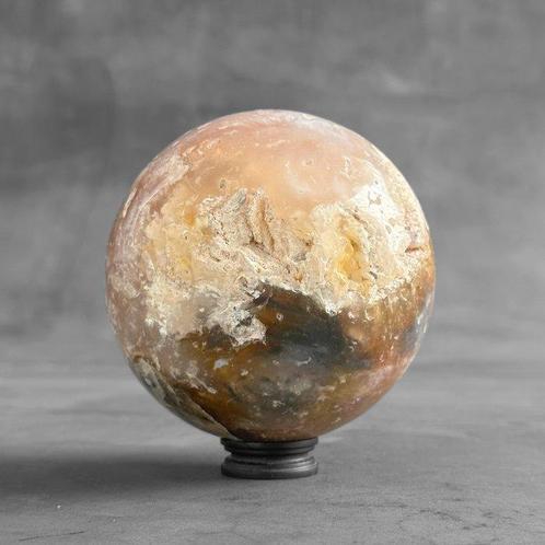 Magnifique sphère de Dendrite avec un petit support en bois, Antiek en Kunst, Kunst | Designobjecten