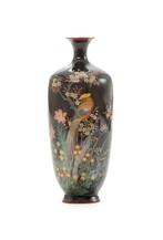 Vase - Argent, Un vase cloisonné représentant un cerisier en, Antiquités & Art