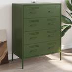 vidaXL Dressoir 68x39x89 cm staal olijfgroen, Huis en Inrichting, Kasten | Dressoirs, Verzenden, Nieuw